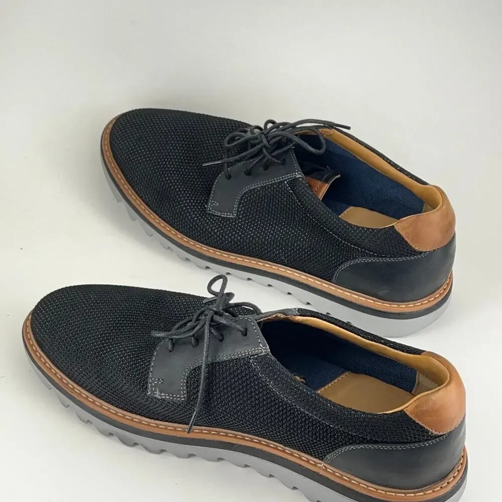 205599 SD50 BRAYDON PLAIN TOE MEN'S SHOES SIZE 10 M‎ NAVY KNIT JOHNSTON & MURPHY